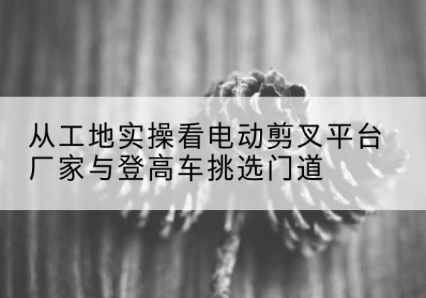 顺平电动剪叉升降平台厂家-从工地实操看电动剪叉平台厂家与登高车挑选门道